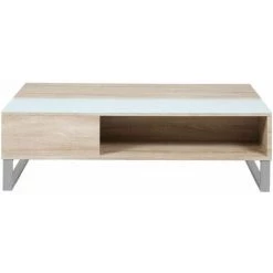 Tables Basses BOBOCHIC - Table Basse Avec Plateau Relevable AZEA Chêne - Bois Et Blanc -BOBOCHIC Soldes 2022 29780551 5
