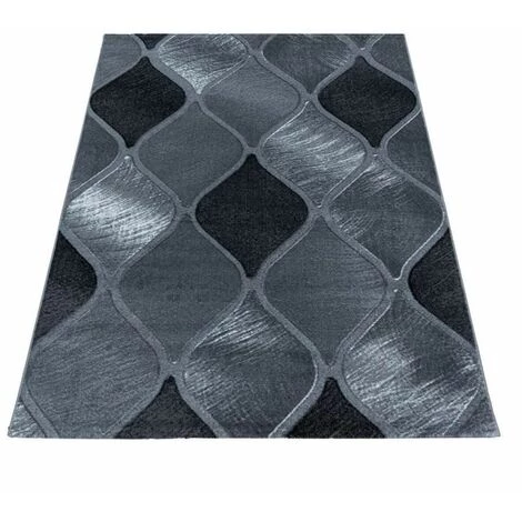 Tapis BOBOCHIC - Tapis Poils Courts KRISTEN Motif Graphique 120x170 Noir - Noir 4 Tapis BOBOCHIC - Tapis Poils Courts KRISTEN Motif Graphique 120x170 Noir - Noir – Image 2