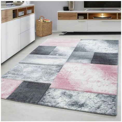 Tapis BOBOCHIC - Tapis Poils Courts KARLO Motif Graphique 120x170 Rose - Rose 4 Tapis BOBOCHIC - Tapis Poils Courts KARLO Motif Graphique 120x170 Rose - Rose – Image 2