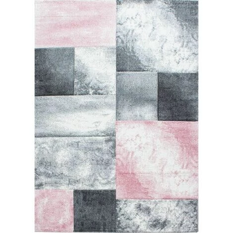 Tapis BOBOCHIC - Tapis Poils Courts KARLO Motif Graphique 120x170 Rose - Rose 7 Tapis BOBOCHIC - Tapis Poils Courts KARLO Motif Graphique 120x170 Rose - Rose – Image 5