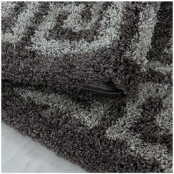 Tapis BOBOCHIC - Tapis Shaggy SINA Motif Grec 60x110 Taupe - Taupe -BOBOCHIC Soldes 2022 30115507 4