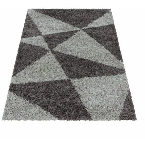 Tapis BOBOCHIC - Tapis Shaggy SIDI Motif Graphique 60x110 Taupe - Taupe 4 Tapis BOBOCHIC - Tapis Shaggy SIDI Motif Graphique 60x110 Taupe - Taupe – Image 2