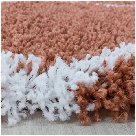 Tapis BOBOCHIC - Tapis Shaggy Rond LANA Motif Berbère 80x80 Orange 4 Tapis BOBOCHIC - Tapis Shaggy Rond LANA Motif Berbère 80x80 Orange – Image 2