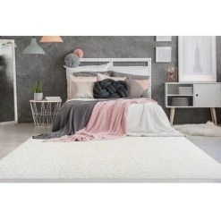 Tapis BOBOCHIC - Tapis Poils Courts FLORETTA Motif Graphique - Blanc -BOBOCHIC Soldes 2022 30337718 4