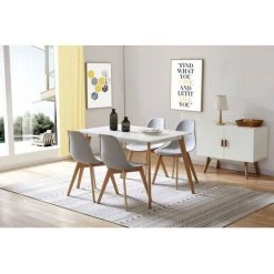 Chaise Et Fauteuil De Table BOBOCHIC - Lot De 6 Chaises De Table ENKE Gris - Gris -BOBOCHIC Soldes 2022 30446324 3