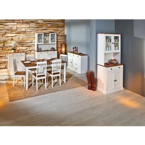 Buffets BOBOCHIC - Vaisselier Bois Massif WINTERLAND Blanc Et Bois - Blanc 5 Buffets BOBOCHIC - Vaisselier Bois Massif WINTERLAND Blanc Et Bois - Blanc – Image 3