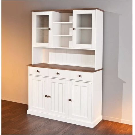 Buffets BOBOCHIC - Vaisselier Bois Massif WINTERLAND Blanc Et Bois - Blanc 6 Buffets BOBOCHIC - Vaisselier Bois Massif WINTERLAND Blanc Et Bois - Blanc – Image 4