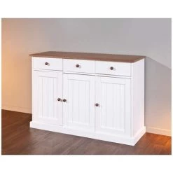 Buffets BOBOCHIC - Buffet 130cm WINTERLAND Blanc Et Bois Massif - Blanc -BOBOCHIC Soldes 2022 32389108 4