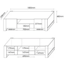 Meubles TV BOBOCHIC - Meuble TV 180 Cm NUNKI Imitation Bois Et Anthracite - Marron -BOBOCHIC Soldes 2022 32389151 5