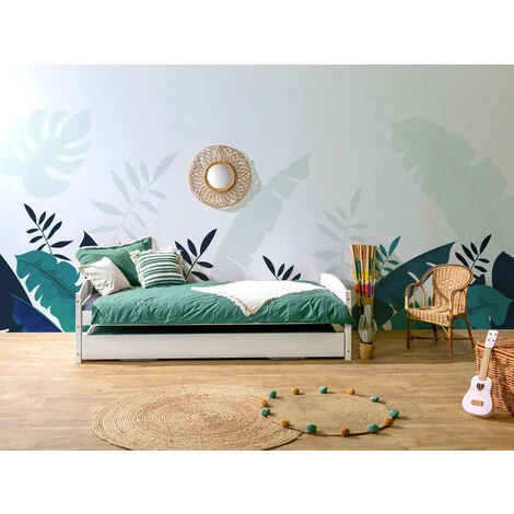 Lit Enfant BOBOCHIC - Lit Gigogne 90x200 BULLO Cm Blanc En Bois Massif - Blanc 4 Lit Enfant BOBOCHIC - Lit Gigogne 90x200 BULLO Cm Blanc En Bois Massif - Blanc – Image 2