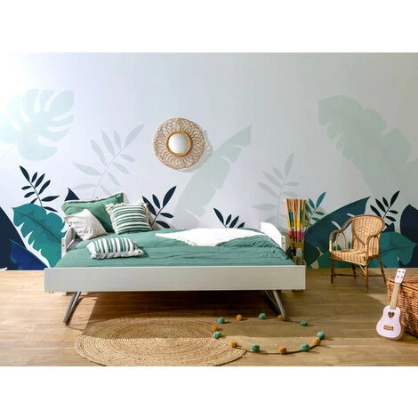 Lit Enfant BOBOCHIC - Lit Gigogne 90x200 BULLO Cm Blanc En Bois Massif - Blanc 6 Lit Enfant BOBOCHIC - Lit Gigogne 90x200 BULLO Cm Blanc En Bois Massif - Blanc – Image 4