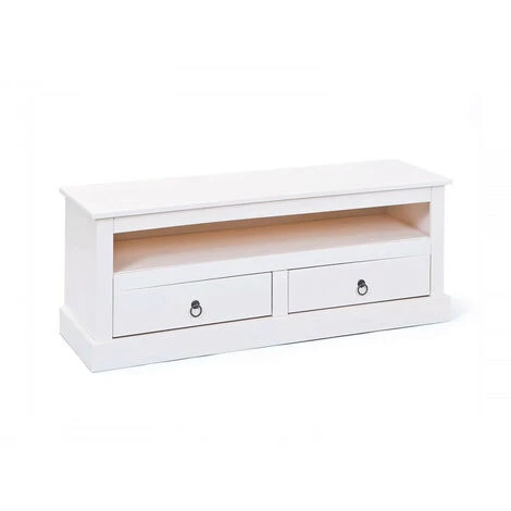 Meubles TV BOBOCHIC - Meuble TV 118cm FOLIERE Blanc En Bois Massif - Blanc 3 Meubles TV BOBOCHIC - Meuble TV 118cm FOLIERE Blanc En Bois Massif - Blanc