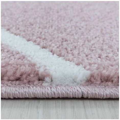 Tapis BOBOCHIC - Tapis Poils Courts FERZENE Motif Graphique 80x150 Rose Poudré - Rose Poudré 5 Tapis BOBOCHIC - Tapis Poils Courts FERZENE Motif Graphique 80x150 Rose Poudré - Rose Poudré – Image 3