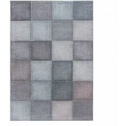 Tapis BOBOCHIC - Tapis Poils Courts BERETA Motif Graphique 80x150 Rose - Rose