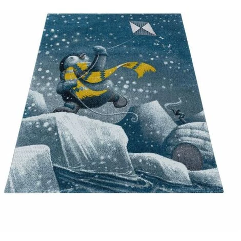 Tapis Enfant BOBOCHIC - Tapis Enfant Shaggy PINGUIE Imprimé 80x150 Bleu - Bleu 4 Tapis Enfant BOBOCHIC - Tapis Enfant Shaggy PINGUIE Imprimé 80x150 Bleu - Bleu – Image 2