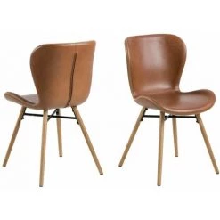 Chaise Et Fauteuil De Table BOBOCHIC - Lot De 2 Chaises De Table BALA Marron - Marron