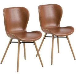 Chaise Et Fauteuil De Table BOBOCHIC - Lot De 2 Chaises De Table BALA Marron - Marron -BOBOCHIC Soldes 2022 32389375 5