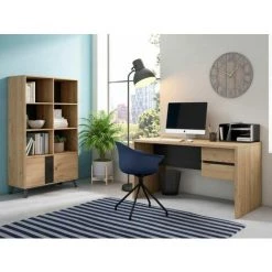 Bureau BOBOCHIC - Bureau Avec 2 Tiroirs ROMY Imitation Chêne Et Noir - Chêne Et Noir 7 Bureau BOBOCHIC - Bureau Avec 2 Tiroirs ROMY Imitation Chêne Et Noir - Chêne Et Noir -BOBOCHIC Soldes 2022 32586451 3
