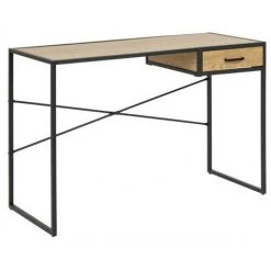 Bureau BOBOCHIC - Bureau RAVEN Imitation Chêne Et Structure En Métal - Chêne Et Noir