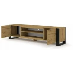 Meubles TV BOBOCHIC - Meuble TV 195 Cm MONDI Imitation Bois Et Noir - Chêne Et Noir -BOBOCHIC Soldes 2022 32988594 4