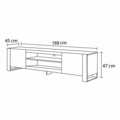 Meubles TV BOBOCHIC - Meuble TV 195 Cm MONDI Imitation Bois Et Noir - Chêne Et Noir -BOBOCHIC Soldes 2022 32988594 5
