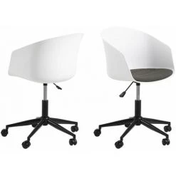 Chaise De Bureau BOBOCHIC - Chaise De Bureau BLOOM Blanc