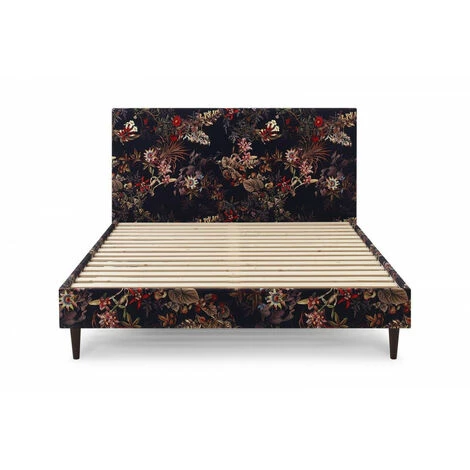 Lit BOBOCHIC - Lit ADELAÏDE Avec Lattes Massives Pieds En Bois Wengé 160x200 - Multicolore 4 Lit BOBOCHIC - Lit ADELAÏDE Avec Lattes Massives Pieds En Bois Wengé 160x200 - Multicolore – Image 2