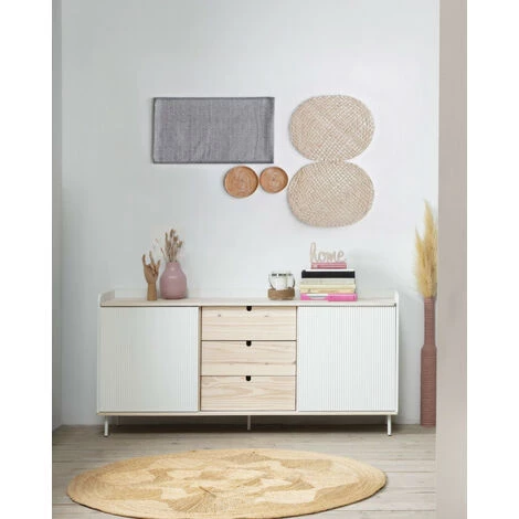 Buffets BOBOCHIC - Buffet 2 Portes 170 Cm VERMONT Bois Massif Blanc - Blanc 4 Buffets BOBOCHIC - Buffet 2 Portes 170 Cm VERMONT Bois Massif Blanc - Blanc – Image 2