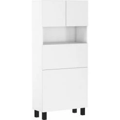 Bureau BOBOCHIC - Buffet Haut Et Bureau 2 En 1 HOMI Blanc - Blanc