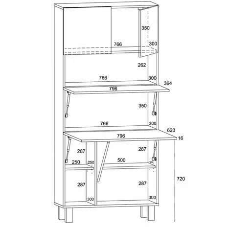 Bureau BOBOCHIC - Buffet Haut Et Bureau 2 En 1 HOMI Blanc - Blanc 6 Bureau BOBOCHIC - Buffet Haut Et Bureau 2 En 1 HOMI Blanc - Blanc – Image 4