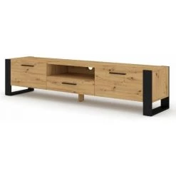 Meubles TV BOBOCHIC - Meuble TV 200 Cm NUKA Bois Et Noir - Chêne Et Noir 9 Meubles TV BOBOCHIC - Meuble TV 200 Cm NUKA Bois Et Noir - Chêne Et Noir -BOBOCHIC Soldes 2022 33563070 3
