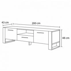 Meubles TV BOBOCHIC - Meuble TV 200 Cm NUKA Bois Et Noir - Chêne Et Noir 11 Meubles TV BOBOCHIC - Meuble TV 200 Cm NUKA Bois Et Noir - Chêne Et Noir -BOBOCHIC Soldes 2022 33563070 5
