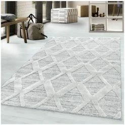Tapis BOBOCHIC - Tapis Poils Courts MIKO Motif Graphique 80x150 Gris - Gris -BOBOCHIC Soldes 2022 33757877 3
