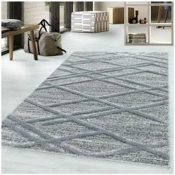 Tapis BOBOCHIC - Tapis Poils Courts SAFIO Motif Graphique 60x110 Gris - Gris -BOBOCHIC Soldes 2022 33758059 3