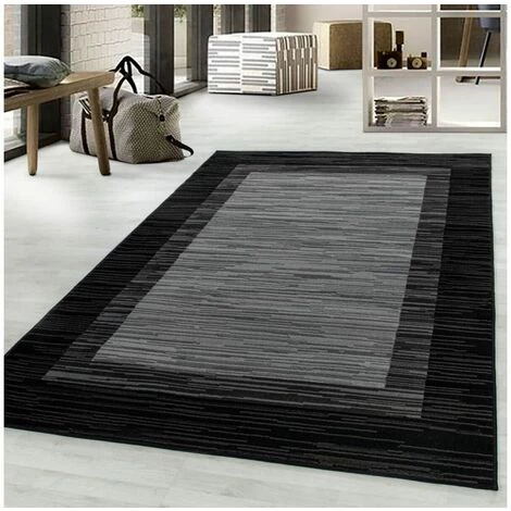 Tapis BOBOCHIC - Tapis Poils Courts VERO Motif Graphique 60x100 Noir - Noir 4 Tapis BOBOCHIC - Tapis Poils Courts VERO Motif Graphique 60x100 Noir - Noir – Image 2