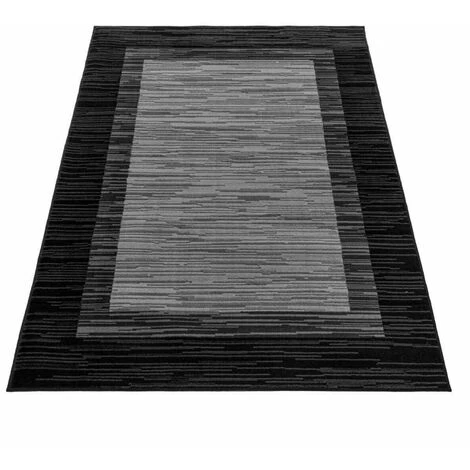 Tapis BOBOCHIC - Tapis Poils Courts VERO Motif Graphique 60x100 Noir - Noir 5 Tapis BOBOCHIC - Tapis Poils Courts VERO Motif Graphique 60x100 Noir - Noir – Image 3