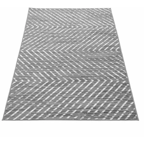 Tapis BOBOCHIC - Tapis Poils Courts IRMA Motif Graphique 60x100 Gris - Gris 5 Tapis BOBOCHIC - Tapis Poils Courts IRMA Motif Graphique 60x100 Gris - Gris – Image 3