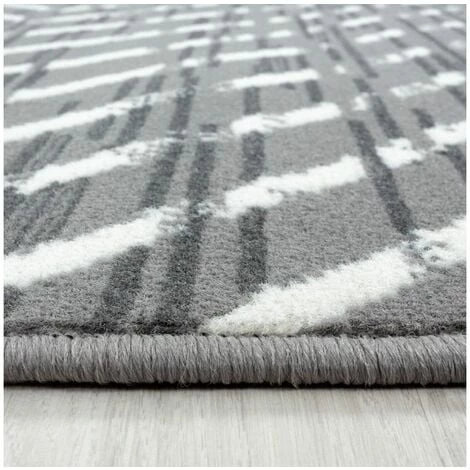 Tapis BOBOCHIC - Tapis Poils Courts IRMA Motif Graphique 60x100 Gris - Gris 6 Tapis BOBOCHIC - Tapis Poils Courts IRMA Motif Graphique 60x100 Gris - Gris – Image 4