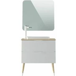 BOBOCHIC Meuble De Salle De Bain 80cm PALAGOS Blanc Et Chêne - Blanc -BOBOCHIC Soldes 2022 35680553 4