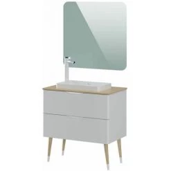 BOBOCHIC Meuble De Salle De Bain 80cm PALAGOS Blanc Et Chêne - Blanc -BOBOCHIC Soldes 2022 35680553 5
