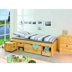 Lit Enfant BOBOCHIC - Lit MARTIN 90x200 Cm Bois Massif - Bois -BOBOCHIC Soldes 2022 36944518 3