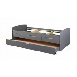 Lit Enfant BOBOCHIC - Lit MILO 90x200 Cm En Bois Massif 90x200 Gris - Gris -BOBOCHIC Soldes 2022 36944522 3