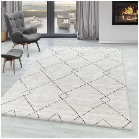 Tapis BOBOCHIC - Tapis Poils Courts GANA Motif Berbère 80x150 Crème - Crème 4 Tapis BOBOCHIC - Tapis Poils Courts GANA Motif Berbère 80x150 Crème - Crème – Image 2