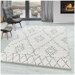 Tapis BOBOCHIC - Tapis Poils Courts YASSMA Motif Berbère 80x150 Crème - Crème -BOBOCHIC Soldes 2022 37471230 2