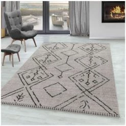 Tapis BOBOCHIC - Tapis Poils Courts ADID Motif Berbère 120x170 Beige - Beige -BOBOCHIC Soldes 2022 37471232 2