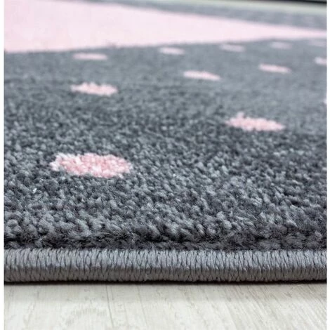 Tapis Enfant BOBOCHIC - Tapis Enfant Poils Courts ZENKA Imprimé 120x120 Rose 4 Tapis Enfant BOBOCHIC - Tapis Enfant Poils Courts ZENKA Imprimé 120x120 Rose – Image 2
