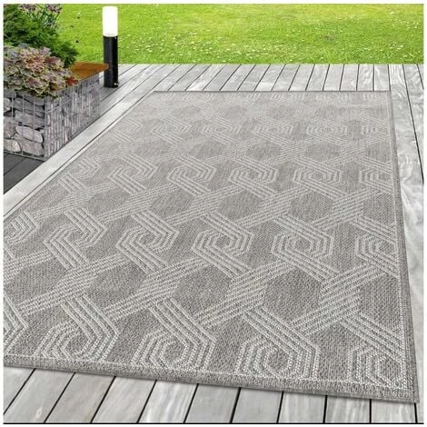 Tapis D'extérieur BOBOCHIC - Tapis D'extérieur KAZEO Motif Graphique 60x100 Gris - Gris 4 Tapis D'extérieur BOBOCHIC - Tapis D'extérieur KAZEO Motif Graphique 60x100 Gris - Gris – Image 2