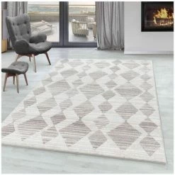 Tapis BOBOCHIC - Tapis Poils Courts AMAZ Motif Berbère 80x150 Crème - Crème -BOBOCHIC Soldes 2022 37471271 2