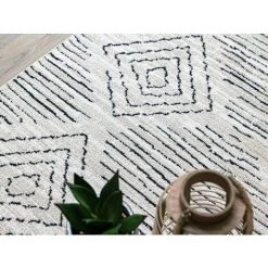 Tapis BOBOCHIC - Tapis Poils Courts BAHA Motif Berbère 80x150 Crème - Crème -BOBOCHIC Soldes 2022 37471291 3