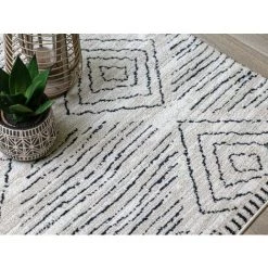 Tapis BOBOCHIC - Tapis Poils Courts BAHA Motif Berbère 80x150 Crème - Crème -BOBOCHIC Soldes 2022 37471291 5